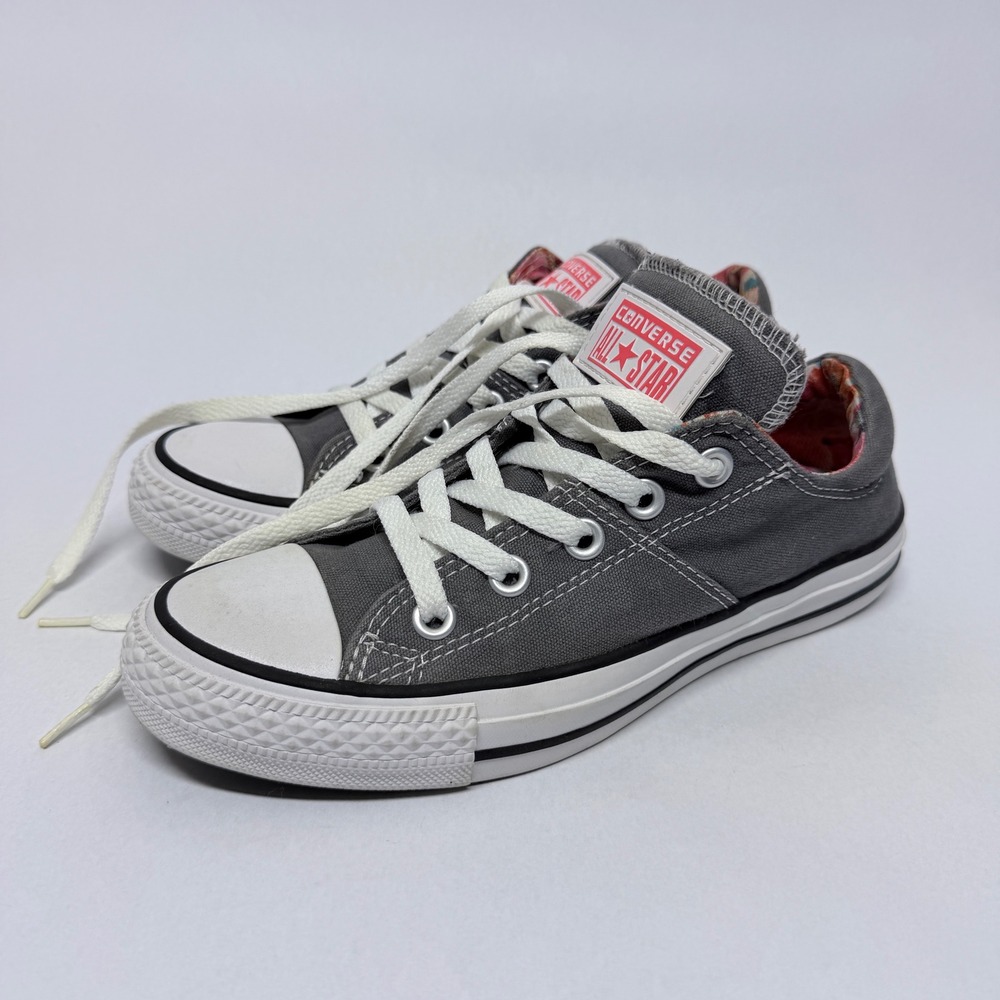 Converse All Star Low Top Charcoal Grey Floral Lining Sneakers 554885F Womens 6